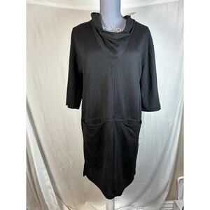 Zara NEW Cowl Neck Oversized Tunic Popover Dress Sm Minimal Lagenlook Black